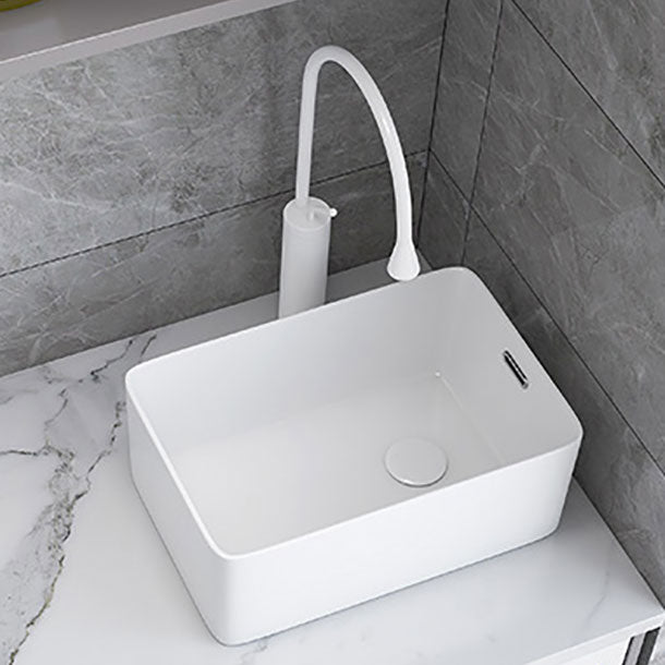 Modern Bathroom Sink White Ceramic Rectangular Bathroom Vessel Sink Clearhalo 'Bathroom Remodel & Bathroom Fixtures' 'Bathroom Sinks & Faucet Components' 'Bathroom Sinks' 'bathroom_sink' 'Home Improvement' 'home_improvement' 'home_improvement_bathroom_sink' 6772331