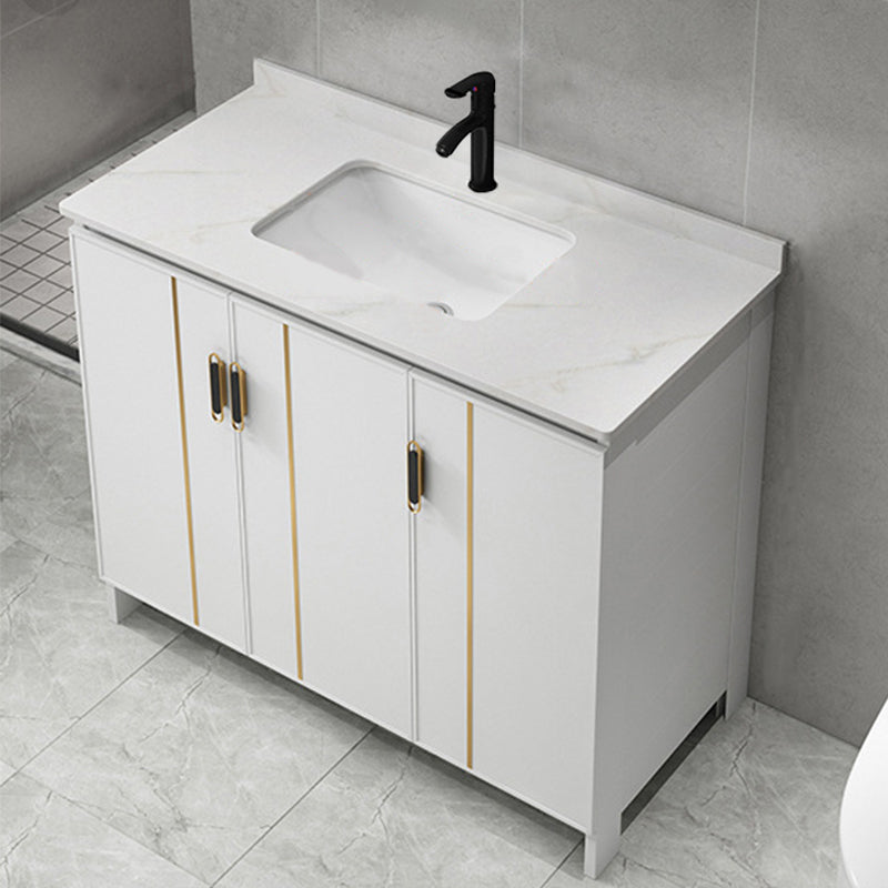 Gorgeous Freestanding Sink Cabinet Mirror Cabinet Bathroom Vanity Set in White Vanity & Faucet 35"L x 19"W x 32"H None Clearhalo 'Bathroom Remodel & Bathroom Fixtures' 'Bathroom Vanities' 'bathroom_vanities' 'Home Improvement' 'home_improvement' 'home_improvement_bathroom_vanities' 6772381