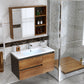 Shelving Included Vanity Set Wood 2 Drawers Freestanding Single Sink Vanity with Mirror Vanity & Faucet & Mirror Cabinet Clearhalo 'Bathroom Remodel & Bathroom Fixtures' 'Bathroom Vanities' 'bathroom_vanities' 'Home Improvement' 'home_improvement' 'home_improvement_bathroom_vanities' 6772469