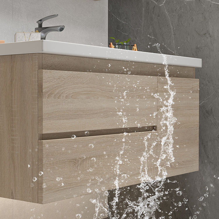 Wall-Mounted Bath Vanity Single Sink Door Rectangle Mirror Bathroom Vanity with Drawers Clearhalo 'Bathroom Remodel & Bathroom Fixtures' 'Bathroom Vanities' 'bathroom_vanities' 'Home Improvement' 'home_improvement' 'home_improvement_bathroom_vanities' 6772522