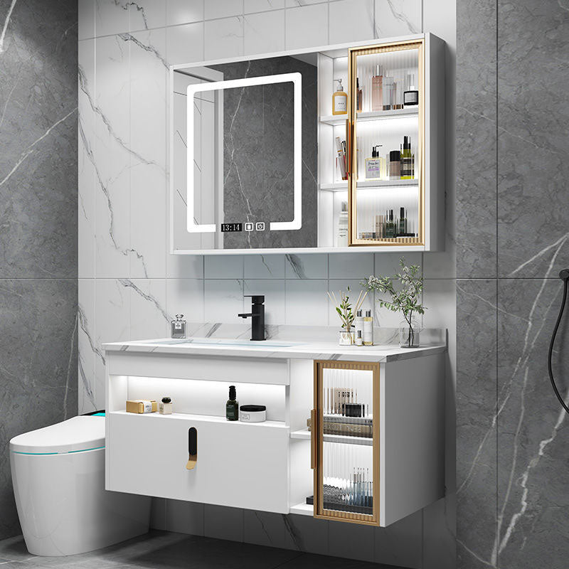 Gorgeous Sink Vanity Wall-Mounted Bathroom Vanity Cabinet with Mirror Cabinet Clearhalo 'Bathroom Remodel & Bathroom Fixtures' 'Bathroom Vanities' 'bathroom_vanities' 'Home Improvement' 'home_improvement' 'home_improvement_bathroom_vanities' 6772560