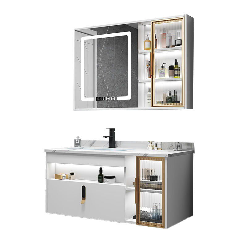 Gorgeous Sink Vanity Wall-Mounted Bathroom Vanity Cabinet with Mirror Cabinet Clearhalo 'Bathroom Remodel & Bathroom Fixtures' 'Bathroom Vanities' 'bathroom_vanities' 'Home Improvement' 'home_improvement' 'home_improvement_bathroom_vanities' 6772568