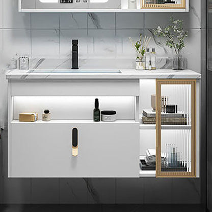 Gorgeous Sink Vanity Wall-Mounted Bathroom Vanity Cabinet with Mirror Cabinet Vanity & Faucet 24"L x 20"W x 20"H Clearhalo 'Bathroom Remodel & Bathroom Fixtures' 'Bathroom Vanities' 'bathroom_vanities' 'Home Improvement' 'home_improvement' 'home_improvement_bathroom_vanities' 6772572