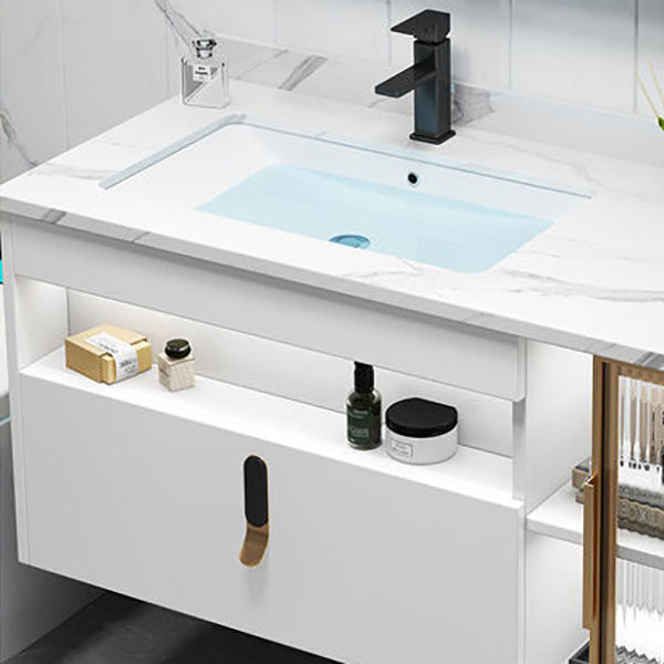 Gorgeous Sink Vanity Wall-Mounted Bathroom Vanity Cabinet with Mirror Cabinet Clearhalo 'Bathroom Remodel & Bathroom Fixtures' 'Bathroom Vanities' 'bathroom_vanities' 'Home Improvement' 'home_improvement' 'home_improvement_bathroom_vanities' 6772577