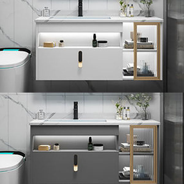 Gorgeous Sink Vanity Wall-Mounted Bathroom Vanity Cabinet with Mirror Cabinet Clearhalo 'Bathroom Remodel & Bathroom Fixtures' 'Bathroom Vanities' 'bathroom_vanities' 'Home Improvement' 'home_improvement' 'home_improvement_bathroom_vanities' 6772580