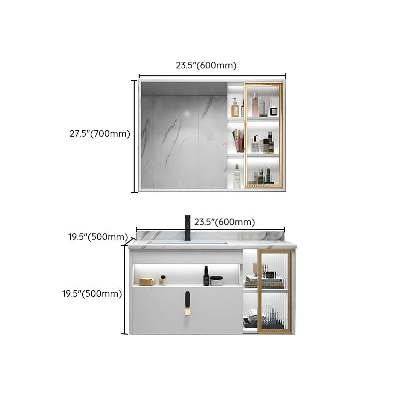 Gorgeous Sink Vanity Wall-Mounted Bathroom Vanity Cabinet with Mirror Cabinet Clearhalo 'Bathroom Remodel & Bathroom Fixtures' 'Bathroom Vanities' 'bathroom_vanities' 'Home Improvement' 'home_improvement' 'home_improvement_bathroom_vanities' 6772583