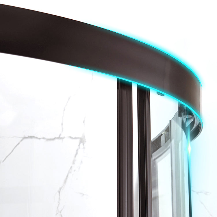 Modern Shower Stall Tempered Glass Double Sliding Neo-Round with Door Handles Shower Kit Clearhalo 'Bathroom Remodel & Bathroom Fixtures' 'Home Improvement' 'home_improvement' 'home_improvement_shower_stalls_enclosures' 'Shower Stalls & Enclosures' 'shower_stalls_enclosures' 'Showers & Bathtubs' 6772708