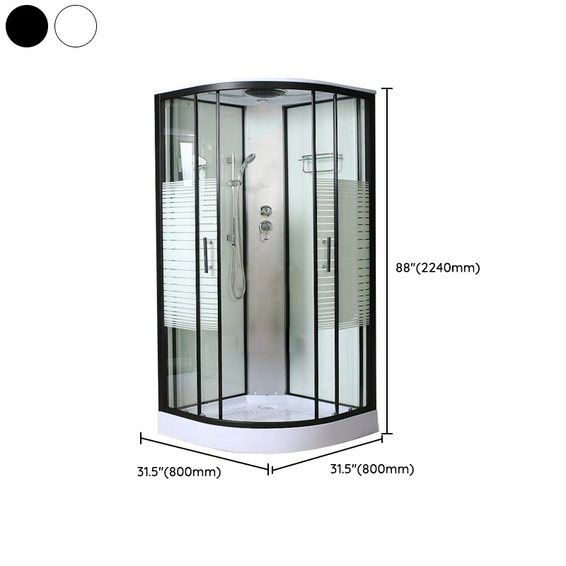 Contemporary Shower Kit Clear Tempered Framed Arc Shape Shower Stall Clearhalo 'Bathroom Remodel & Bathroom Fixtures' 'Home Improvement' 'home_improvement' 'home_improvement_shower_stalls_enclosures' 'Shower Stalls & Enclosures' 'shower_stalls_enclosures' 'Showers & Bathtubs' 6772731
