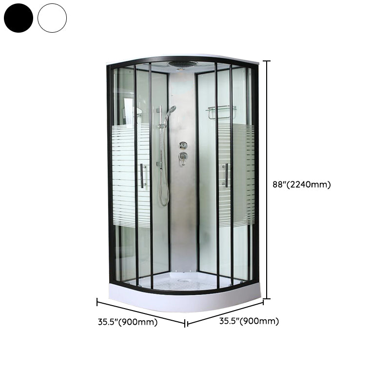Contemporary Shower Kit Clear Tempered Framed Arc Shape Shower Stall Clearhalo 'Bathroom Remodel & Bathroom Fixtures' 'Home Improvement' 'home_improvement' 'home_improvement_shower_stalls_enclosures' 'Shower Stalls & Enclosures' 'shower_stalls_enclosures' 'Showers & Bathtubs' 6772732