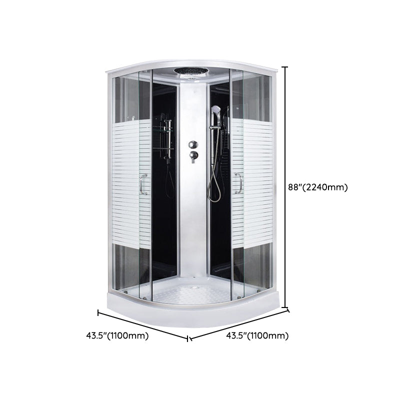 Contemporary Shower Kit Clear Tempered Framed Arc Shape Shower Stall Clearhalo 'Bathroom Remodel & Bathroom Fixtures' 'Home Improvement' 'home_improvement' 'home_improvement_shower_stalls_enclosures' 'Shower Stalls & Enclosures' 'shower_stalls_enclosures' 'Showers & Bathtubs' 6772734