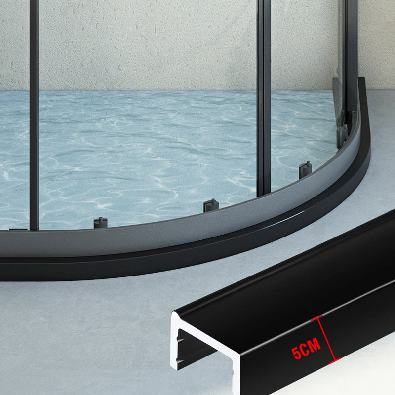 Modern Shower Stall Tempered Glass Rounded Double Sliding Clear Corner Shower Enclosure Clearhalo 'Bathroom Remodel & Bathroom Fixtures' 'Home Improvement' 'home_improvement' 'home_improvement_shower_stalls_enclosures' 'Shower Stalls & Enclosures' 'shower_stalls_enclosures' 'Showers & Bathtubs' 6772746