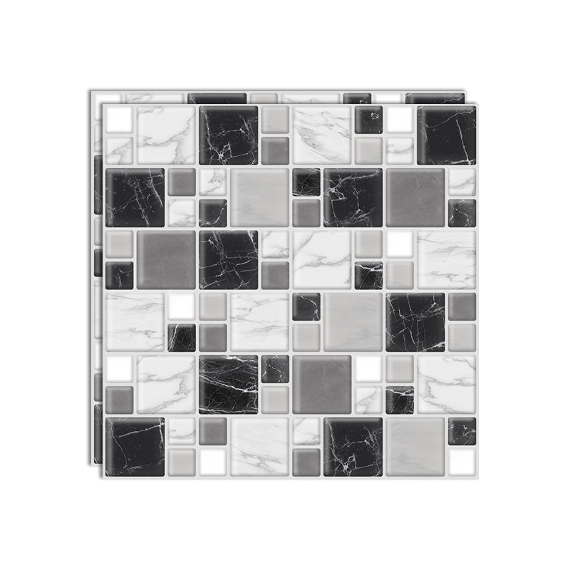 Wall Floor Tile Paste Wallpaper Floral Plaid Pattern Wallpaper Tile Black Clearhalo 'Flooring 'Home Improvement' 'home_improvement' 'home_improvement_peel_stick_blacksplash' 'Peel & Stick Backsplash Tile' 'peel_stick_blacksplash' 'Walls & Ceilings' Walls and Ceiling' 6772758