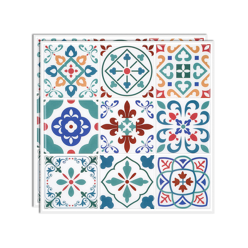 Wall Floor Tile Paste Wallpaper Floral Plaid Pattern Wallpaper Tile Blue Purple Clearhalo 'Flooring 'Home Improvement' 'home_improvement' 'home_improvement_peel_stick_blacksplash' 'Peel & Stick Backsplash Tile' 'peel_stick_blacksplash' 'Walls & Ceilings' Walls and Ceiling' 6772760