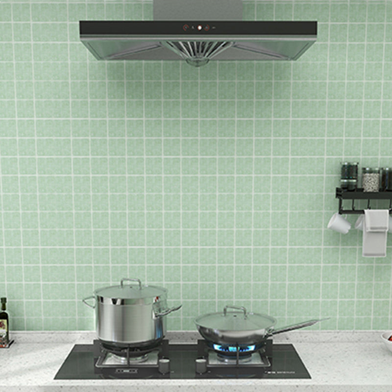 Modern Waterproof Mosaic Tile Smooth Peel and Stick Backsplash Tile for Kitchen Green 118"L x 24"W Clearhalo 'Flooring 'Home Improvement' 'home_improvement' 'home_improvement_peel_stick_blacksplash' 'Peel & Stick Backsplash Tile' 'peel_stick_blacksplash' 'Walls & Ceilings' Walls and Ceiling' 6772790