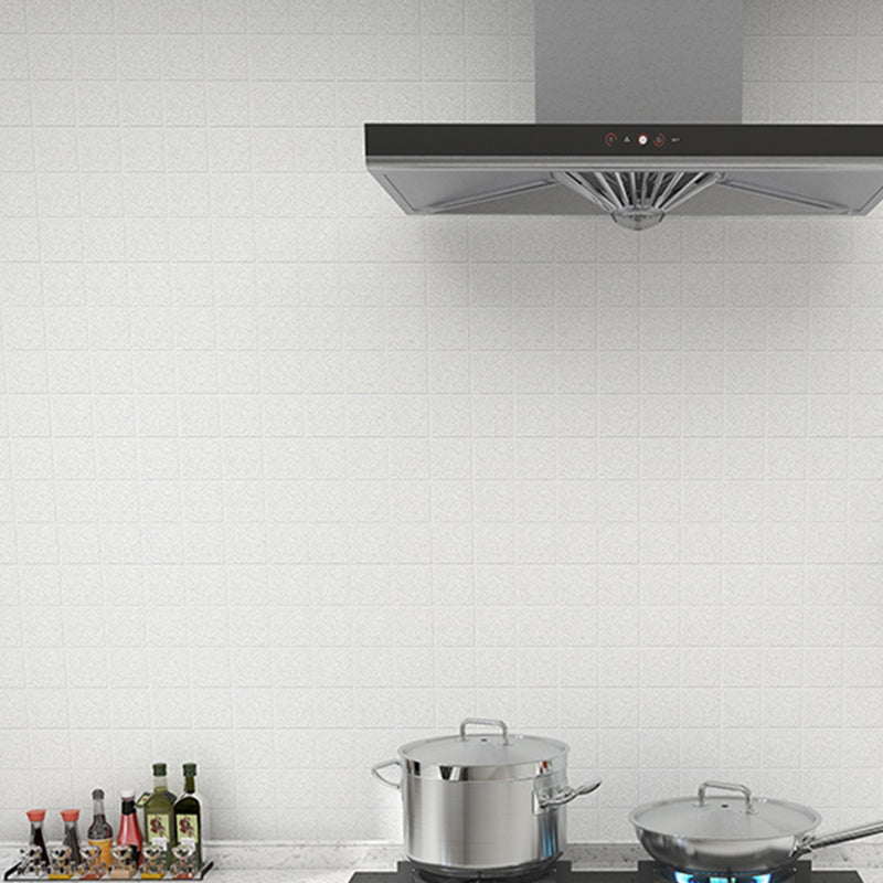 Modern Waterproof Mosaic Tile Smooth Peel and Stick Backsplash Tile for Kitchen White 197"L x 24"W Clearhalo 'Flooring 'Home Improvement' 'home_improvement' 'home_improvement_peel_stick_blacksplash' 'Peel & Stick Backsplash Tile' 'peel_stick_blacksplash' 'Walls & Ceilings' Walls and Ceiling' 6772806