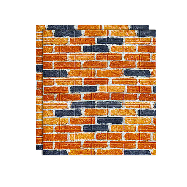 PVC Paneling Smooth Wall Interior 3D Living Room Plank Set of 2 Orange 0.12" Clearhalo 'Flooring 'Home Improvement' 'home_improvement' 'home_improvement_wall_paneling' 'Wall Paneling' 'wall_paneling' 'Walls & Ceilings' Walls and Ceiling' 6772896