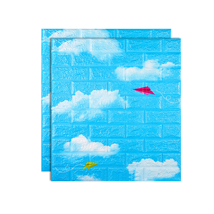 PVC Paneling Smooth Wall Interior 3D Living Room Plank Set of 2 Sky Blue 0.12" Clearhalo 'Flooring 'Home Improvement' 'home_improvement' 'home_improvement_wall_paneling' 'Wall Paneling' 'wall_paneling' 'Walls & Ceilings' Walls and Ceiling' 6772904