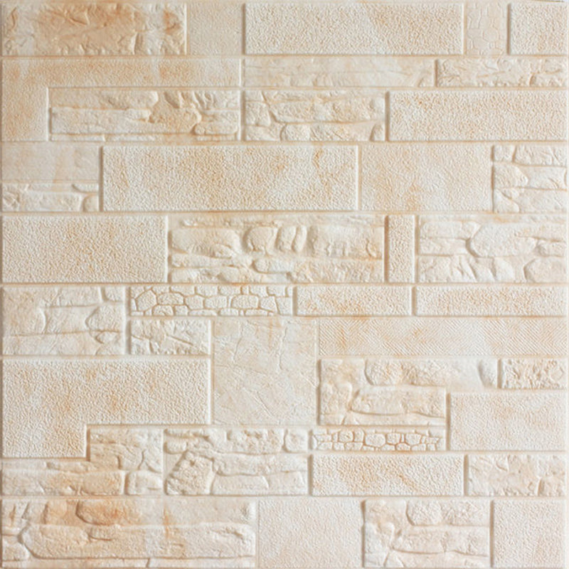 Modern Pvc Paneling Smooth Wall Interior 3D Living Room Plank Set of 1 Cream Clearhalo 'Flooring 'Home Improvement' 'home_improvement' 'home_improvement_wall_paneling' 'Wall Paneling' 'wall_paneling' 'Walls & Ceilings' Walls and Ceiling' 6772930