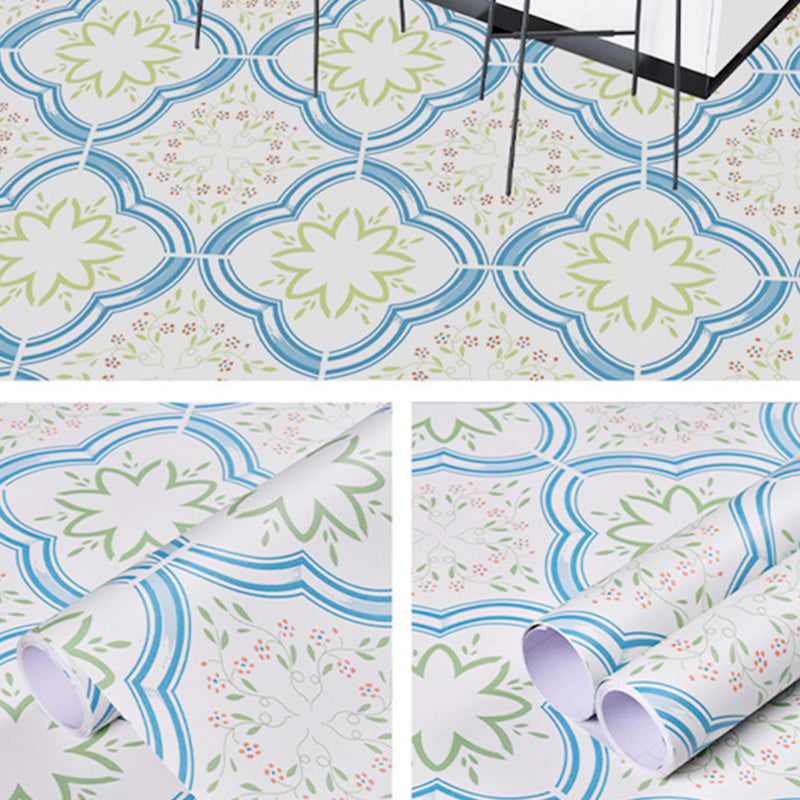 Patterned Vinyl Flooring PVC Peel and Stick Vinyl Flooring with Low Gloss White Blue Green Clearhalo 'Flooring 'Home Improvement' 'home_improvement' 'home_improvement_vinyl_flooring' 'Vinyl Flooring' 'vinyl_flooring' Walls and Ceiling' 6773026