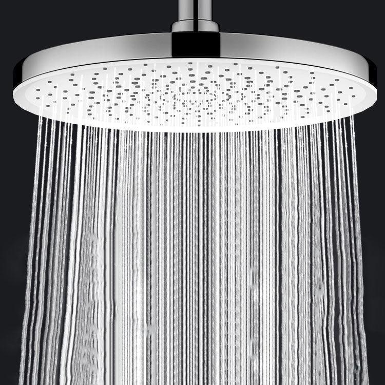 Round Fixed Shower Head High Flow Aerating Wall-Mount Showerhead 9" Silver Large Shower Clearhalo 'Bathroom Remodel & Bathroom Fixtures' 'Home Improvement' 'home_improvement' 'home_improvement_shower_heads' 'Shower Heads' 'shower_heads' 'Showers & Bathtubs Plumbing' 'Showers & Bathtubs' 6773293