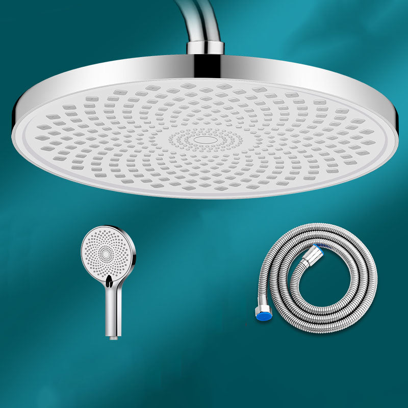 Round Fixed Shower Head High Flow Aerating Wall-Mount Showerhead 9" Silver Large Shower Head & Hand Shower & Hose Clearhalo 'Bathroom Remodel & Bathroom Fixtures' 'Home Improvement' 'home_improvement' 'home_improvement_shower_heads' 'Shower Heads' 'shower_heads' 'Showers & Bathtubs Plumbing' 'Showers & Bathtubs' 6773294