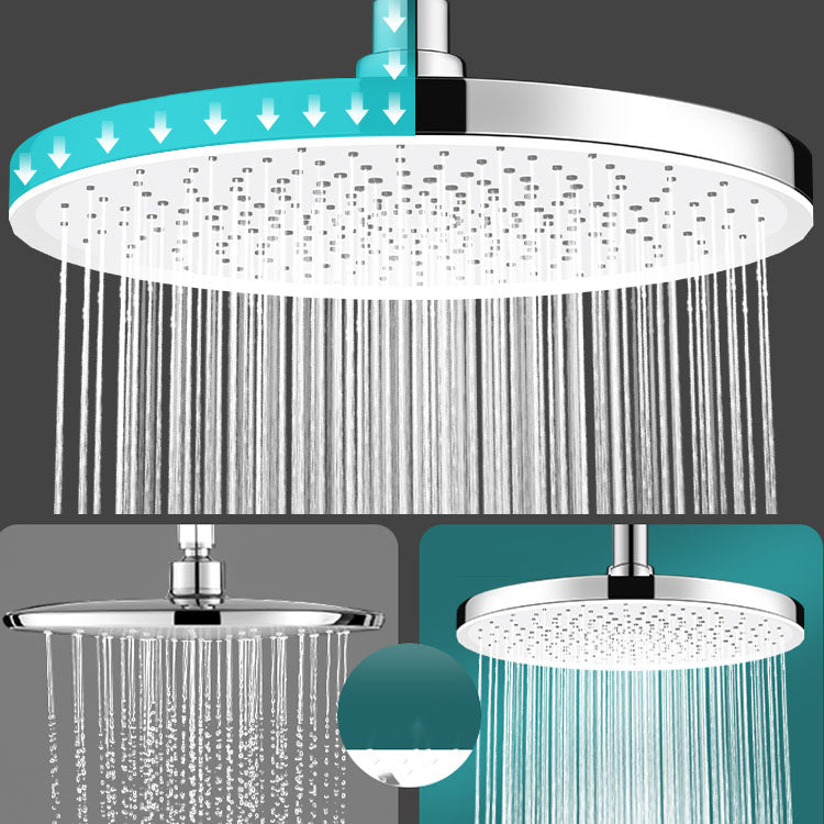 Round Fixed Shower Head High Flow Aerating Wall-Mount Showerhead Clearhalo 'Bathroom Remodel & Bathroom Fixtures' 'Home Improvement' 'home_improvement' 'home_improvement_shower_heads' 'Shower Heads' 'shower_heads' 'Showers & Bathtubs Plumbing' 'Showers & Bathtubs' 6773295
