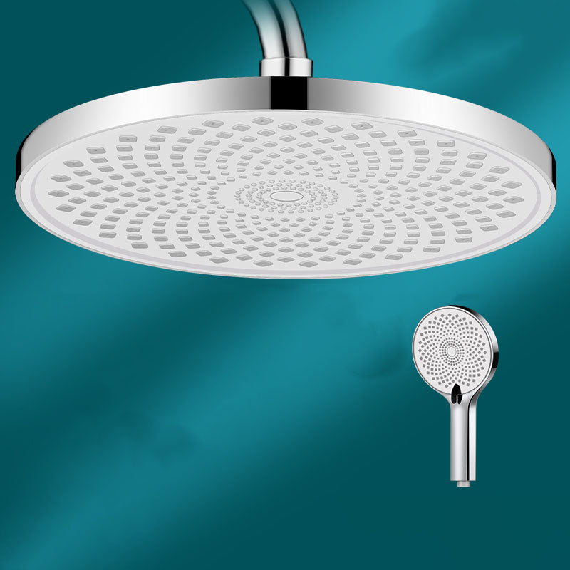 Round Fixed Shower Head High Flow Aerating Wall-Mount Showerhead 9" Silver Top Spray & Shower Clearhalo 'Bathroom Remodel & Bathroom Fixtures' 'Home Improvement' 'home_improvement' 'home_improvement_shower_heads' 'Shower Heads' 'shower_heads' 'Showers & Bathtubs Plumbing' 'Showers & Bathtubs' 6773296
