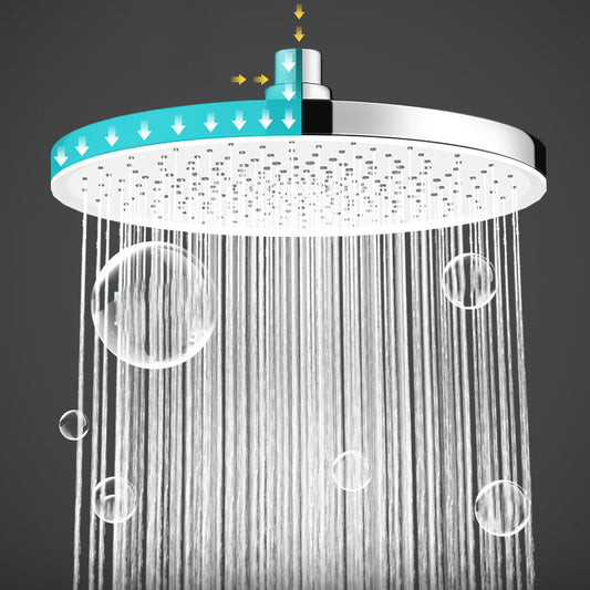 Round Fixed Shower Head High Flow Aerating Wall-Mount Showerhead Clearhalo 'Bathroom Remodel & Bathroom Fixtures' 'Home Improvement' 'home_improvement' 'home_improvement_shower_heads' 'Shower Heads' 'shower_heads' 'Showers & Bathtubs Plumbing' 'Showers & Bathtubs' 6773302