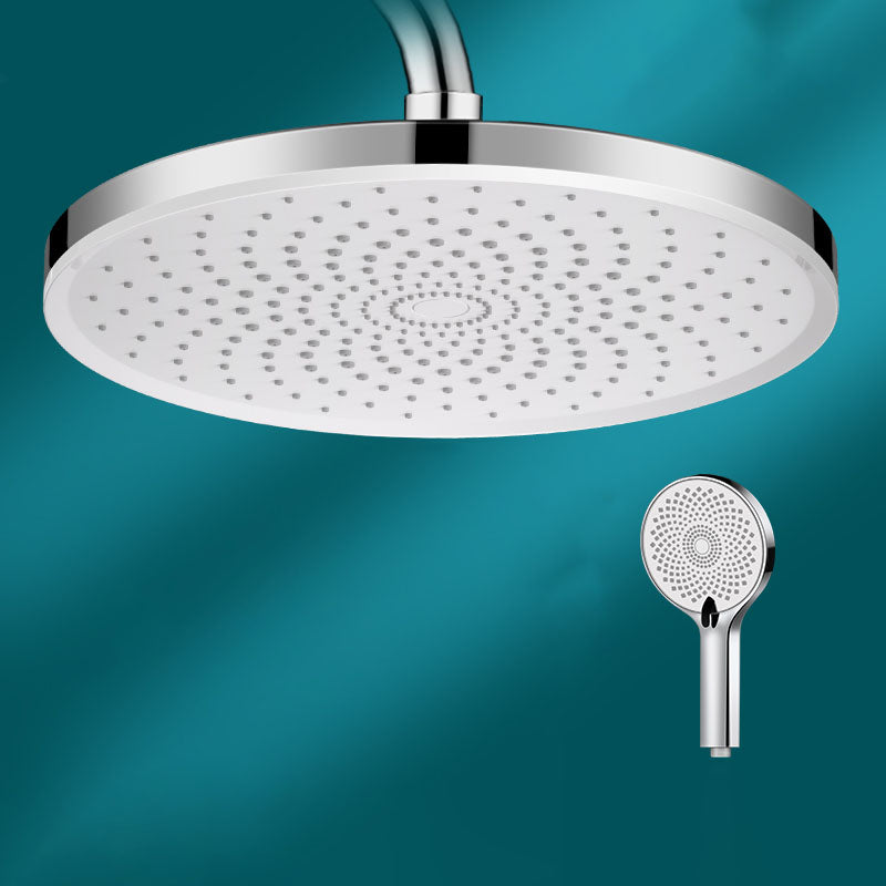 Round Fixed Shower Head High Flow Aerating Wall-Mount Showerhead 10" Silver Top Spray & Shower Clearhalo 'Bathroom Remodel & Bathroom Fixtures' 'Home Improvement' 'home_improvement' 'home_improvement_shower_heads' 'Shower Heads' 'shower_heads' 'Showers & Bathtubs Plumbing' 'Showers & Bathtubs' 6773311