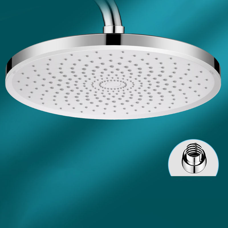 Round Fixed Shower Head High Flow Aerating Wall-Mount Showerhead 10" Silver Large Shower Clearhalo 'Bathroom Remodel & Bathroom Fixtures' 'Home Improvement' 'home_improvement' 'home_improvement_shower_heads' 'Shower Heads' 'shower_heads' 'Showers & Bathtubs Plumbing' 'Showers & Bathtubs' 6773314