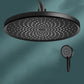 Round Fixed Shower Head High Flow Aerating Wall-Mount Showerhead 10" Black Top Spray & Shower Clearhalo 'Bathroom Remodel & Bathroom Fixtures' 'Home Improvement' 'home_improvement' 'home_improvement_shower_heads' 'Shower Heads' 'shower_heads' 'Showers & Bathtubs Plumbing' 'Showers & Bathtubs' 6773316
