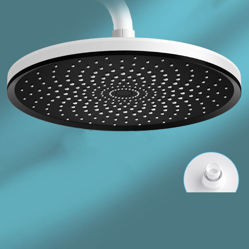 Round Fixed Shower Head High Flow Aerating Wall-Mount Showerhead 10" White Large Shower Clearhalo 'Bathroom Remodel & Bathroom Fixtures' 'Home Improvement' 'home_improvement' 'home_improvement_shower_heads' 'Shower Heads' 'shower_heads' 'Showers & Bathtubs Plumbing' 'Showers & Bathtubs' 6773318