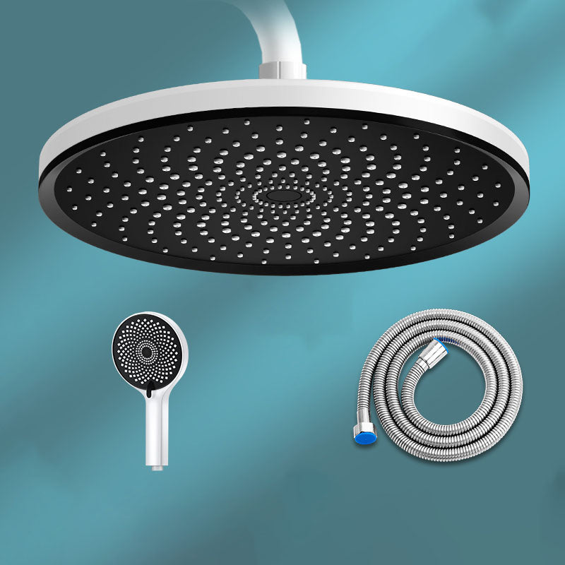 Round Fixed Shower Head High Flow Aerating Wall-Mount Showerhead 10" White Large Shower Head & Hand Shower & Hose Clearhalo 'Bathroom Remodel & Bathroom Fixtures' 'Home Improvement' 'home_improvement' 'home_improvement_shower_heads' 'Shower Heads' 'shower_heads' 'Showers & Bathtubs Plumbing' 'Showers & Bathtubs' 6773319