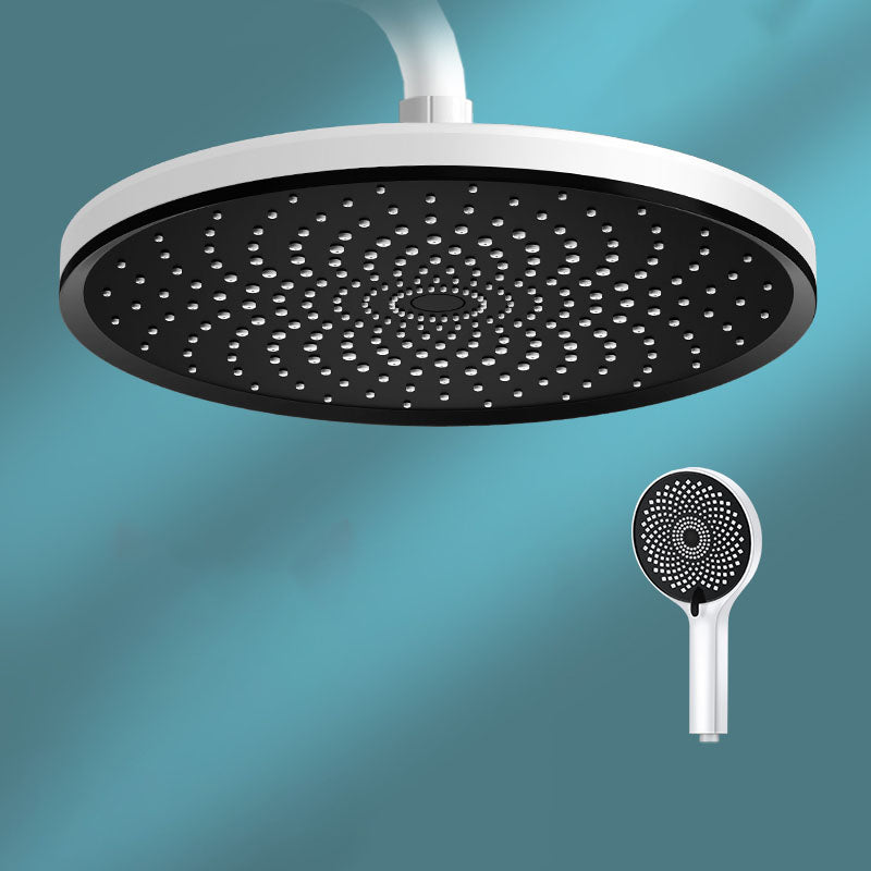 Round Fixed Shower Head High Flow Aerating Wall-Mount Showerhead 10" White Top Spray & Shower Clearhalo 'Bathroom Remodel & Bathroom Fixtures' 'Home Improvement' 'home_improvement' 'home_improvement_shower_heads' 'Shower Heads' 'shower_heads' 'Showers & Bathtubs Plumbing' 'Showers & Bathtubs' 6773320