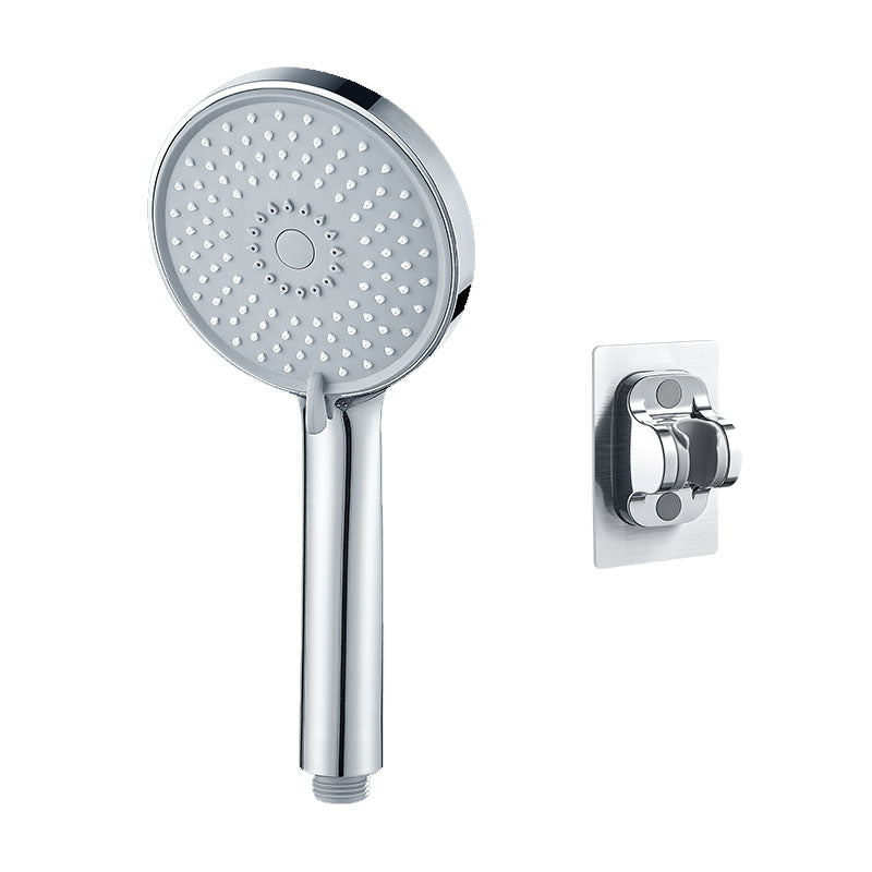 Round Handheld Shower Head Self-Cleaning Wall-Mount Shower Head Silver Shower Head with Wall Pedestal None Clearhalo 'Bathroom Remodel & Bathroom Fixtures' 'Home Improvement' 'home_improvement' 'home_improvement_shower_heads' 'Shower Heads' 'shower_heads' 'Showers & Bathtubs Plumbing' 'Showers & Bathtubs' 6773471