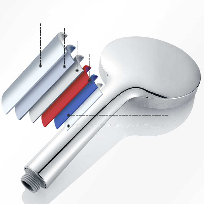 Round Handheld Shower Head Self-Cleaning Wall-Mount Shower Head Clearhalo 'Bathroom Remodel & Bathroom Fixtures' 'Home Improvement' 'home_improvement' 'home_improvement_shower_heads' 'Shower Heads' 'shower_heads' 'Showers & Bathtubs Plumbing' 'Showers & Bathtubs' 6773478
