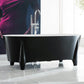 Modern Acrylic Oval Bathtub Freestanding Soaking Bathtub for Bathroom Black 59"L x 29.5"W x 24"H Clearhalo 'Bathroom Remodel & Bathroom Fixtures' 'Bathtubs' 'Home Improvement' 'home_improvement' 'home_improvement_bathtubs' 'Showers & Bathtubs' 6773951