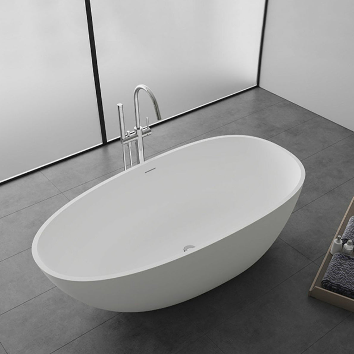 Modern Stone Soaking Bathtub Antique Finish Freestanding Bath Tub White 71"L x 35"W x 22"H Clearhalo 'Bathroom Remodel & Bathroom Fixtures' 'Bathtubs' 'Home Improvement' 'home_improvement' 'home_improvement_bathtubs' 'Showers & Bathtubs' 6773994