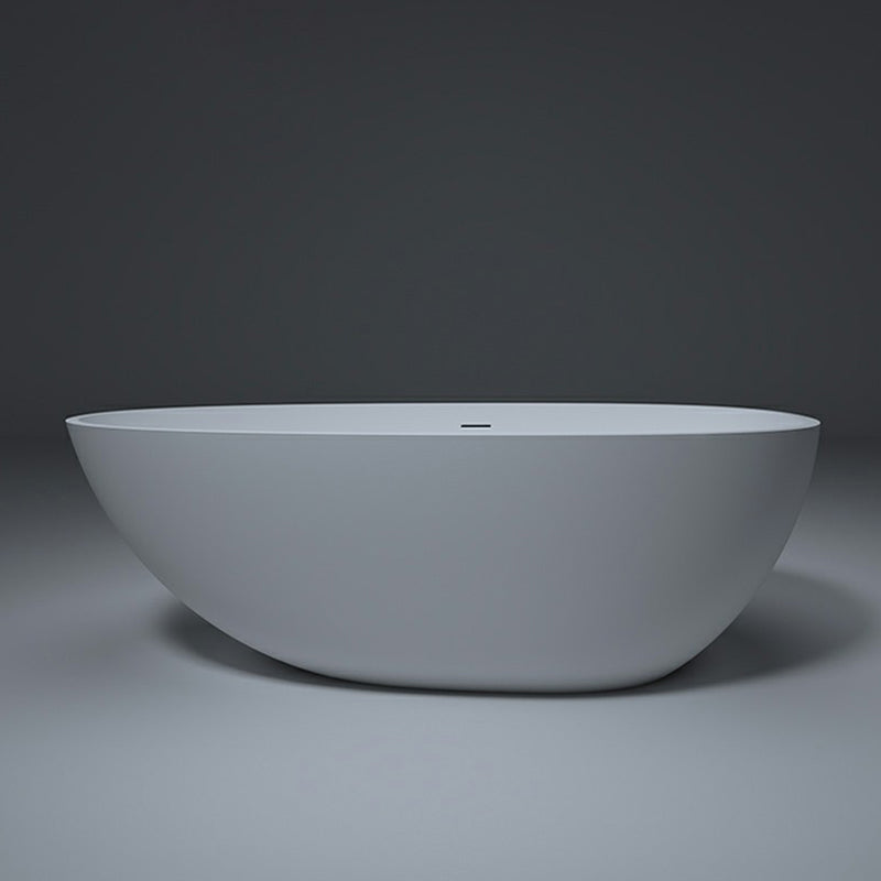 Modern Stone Soaking Bathtub Antique Finish Freestanding Bath Tub Matte White 63"L x 31"W x 21"H Clearhalo 'Bathroom Remodel & Bathroom Fixtures' 'Bathtubs' 'Home Improvement' 'home_improvement' 'home_improvement_bathtubs' 'Showers & Bathtubs' 6773997