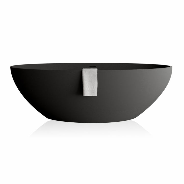 Modern 22.05-inch Tall Stone Bath Tub Freestanding Soaking Bathtub Black Clearhalo 'Bathroom Remodel & Bathroom Fixtures' 'Bathtubs' 'Home Improvement' 'home_improvement' 'home_improvement_bathtubs' 'Showers & Bathtubs' 6774011