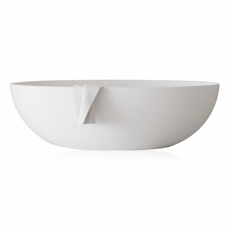 Modern 22.05-inch Tall Stone Bath Tub Freestanding Soaking Bathtub White 71"L x 35"W x 22"H Clearhalo 'Bathroom Remodel & Bathroom Fixtures' 'Bathtubs' 'Home Improvement' 'home_improvement' 'home_improvement_bathtubs' 'Showers & Bathtubs' 6774014