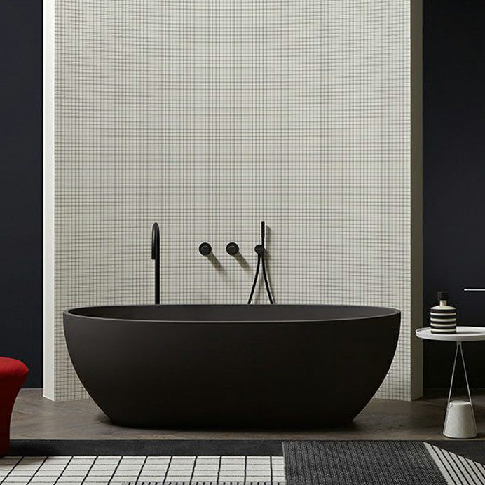 Modern Soaking Oval Bathtub Antique Finish Freestanding Bath Tub Black 67"L x 31"W x 22"H Clearhalo 'Bathroom Remodel & Bathroom Fixtures' 'Bathtubs' 'Home Improvement' 'home_improvement' 'home_improvement_bathtubs' 'Showers & Bathtubs' 6774052