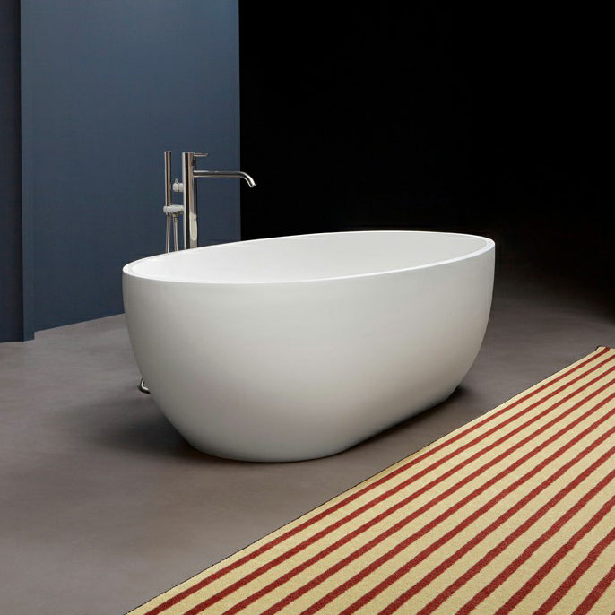 Modern Soaking Oval Bathtub Antique Finish Freestanding Bath Tub White 67"L x 31"W x 22"H Clearhalo 'Bathroom Remodel & Bathroom Fixtures' 'Bathtubs' 'Home Improvement' 'home_improvement' 'home_improvement_bathtubs' 'Showers & Bathtubs' 6774054