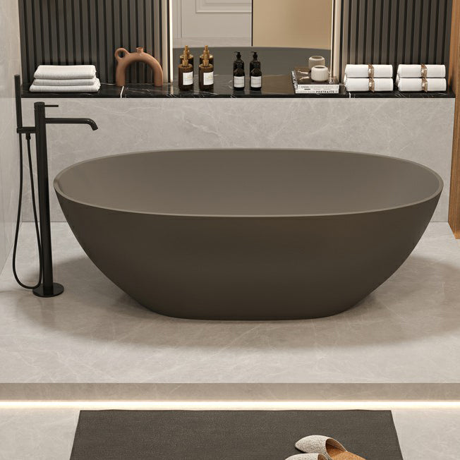 Stone Soaking Bathtub Modern Antique Finish Freestanding Bath Tub Khaki 71"L x 35"W x 22"H Clearhalo 'Bathroom Remodel & Bathroom Fixtures' 'Bathtubs' 'Home Improvement' 'home_improvement' 'home_improvement_bathtubs' 'Showers & Bathtubs' 6774092