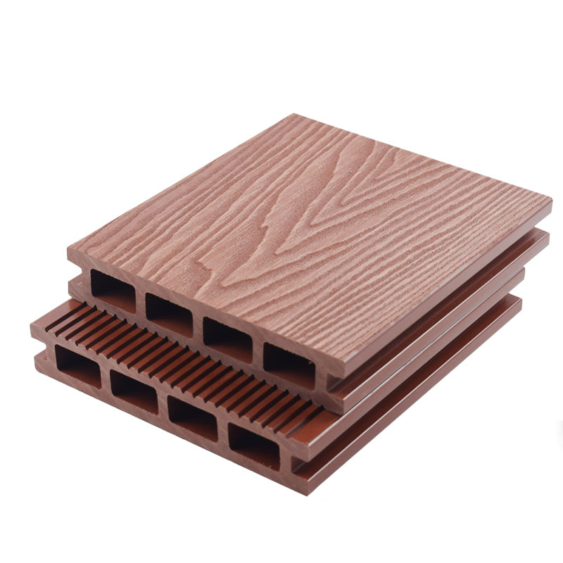 Modern Deck Plank Wooden Embossed Waterproof Slip Resistant Floor Board Rosewood Square Hole Clearhalo 'Home Improvement' 'home_improvement' 'home_improvement_outdoor_deck_tiles_planks' 'Outdoor Deck Tiles & Planks' 'Outdoor Flooring & Tile' 'Outdoor Remodel' 'outdoor_deck_tiles_planks' 6775147