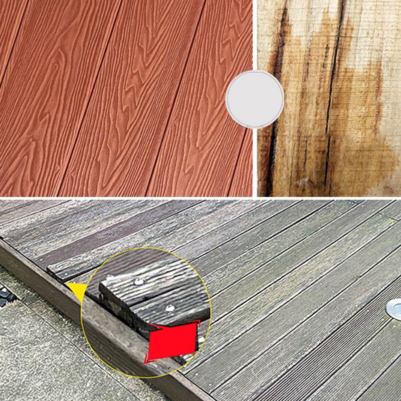 Modern Deck Plank Wooden Embossed Waterproof Slip Resistant Floor Board Clearhalo 'Home Improvement' 'home_improvement' 'home_improvement_outdoor_deck_tiles_planks' 'Outdoor Deck Tiles & Planks' 'Outdoor Flooring & Tile' 'Outdoor Remodel' 'outdoor_deck_tiles_planks' 6775157