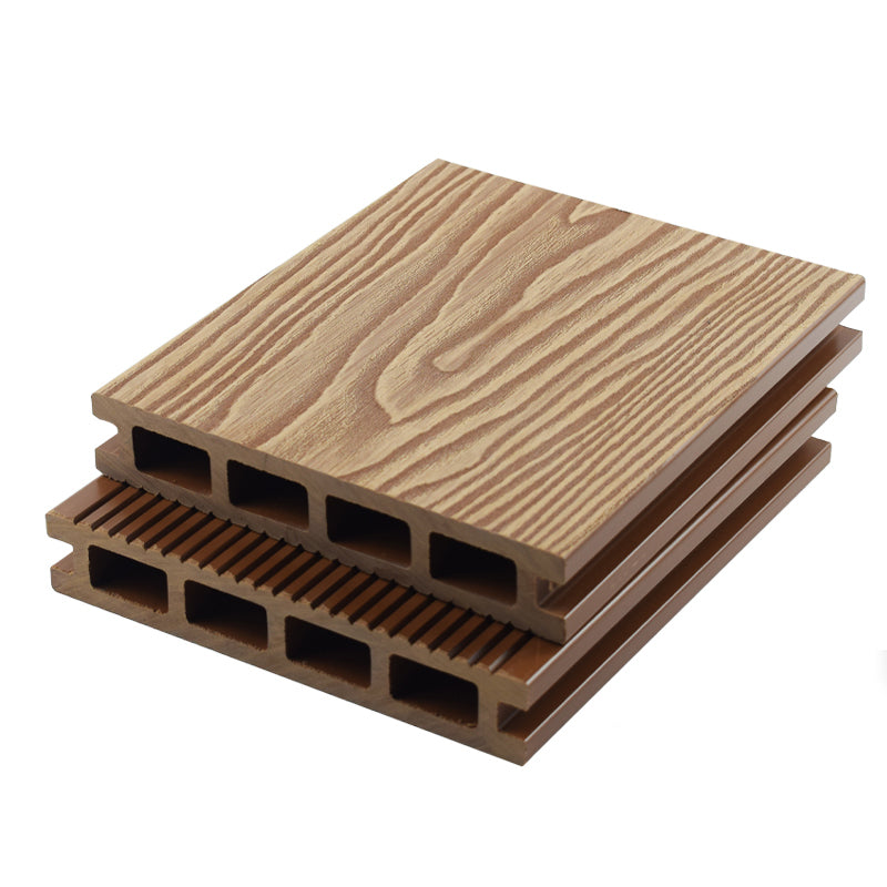 Modern Deck Plank Wooden Embossed Waterproof Slip Resistant Floor Board Champagne Square Hole Clearhalo 'Home Improvement' 'home_improvement' 'home_improvement_outdoor_deck_tiles_planks' 'Outdoor Deck Tiles & Planks' 'Outdoor Flooring & Tile' 'Outdoor Remodel' 'outdoor_deck_tiles_planks' 6775159