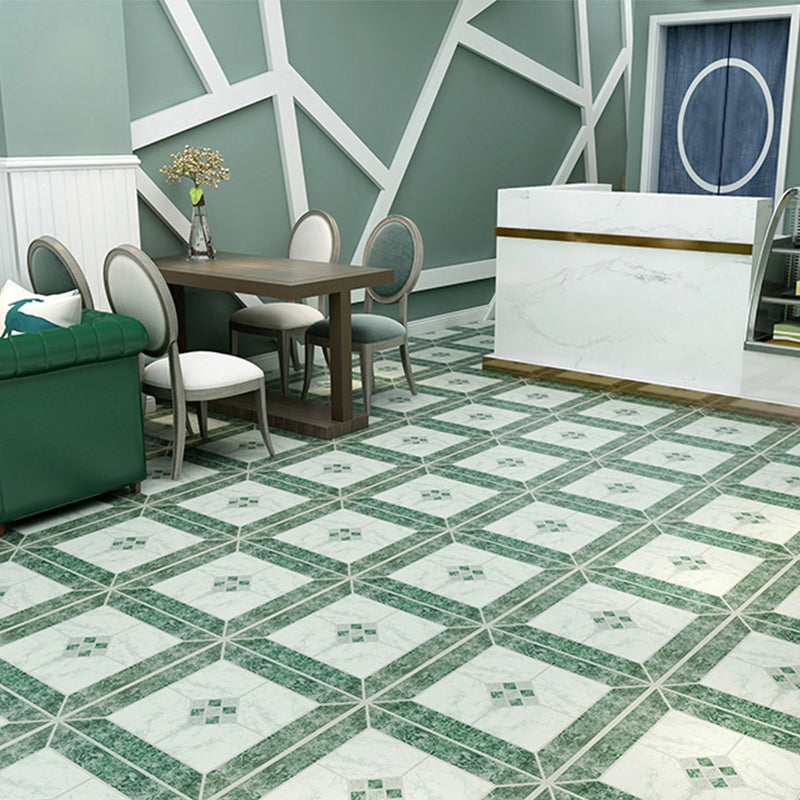 Square Vinyl Flooring Peel and Stick Stone Design PVC Flooring for Living Room Green Clearhalo 'Flooring 'Home Improvement' 'home_improvement' 'home_improvement_vinyl_flooring' 'Vinyl Flooring' 'vinyl_flooring' Walls and Ceiling' 6775180
