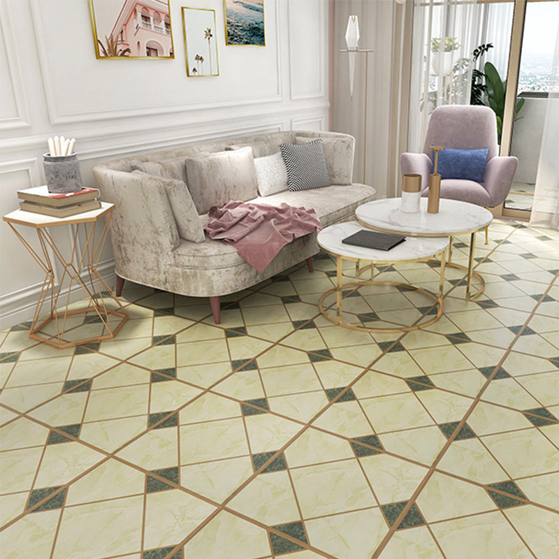 Square Vinyl Flooring Peel and Stick Stone Design PVC Flooring for Living Room Light Yellow Clearhalo 'Flooring 'Home Improvement' 'home_improvement' 'home_improvement_vinyl_flooring' 'Vinyl Flooring' 'vinyl_flooring' Walls and Ceiling' 6775187
