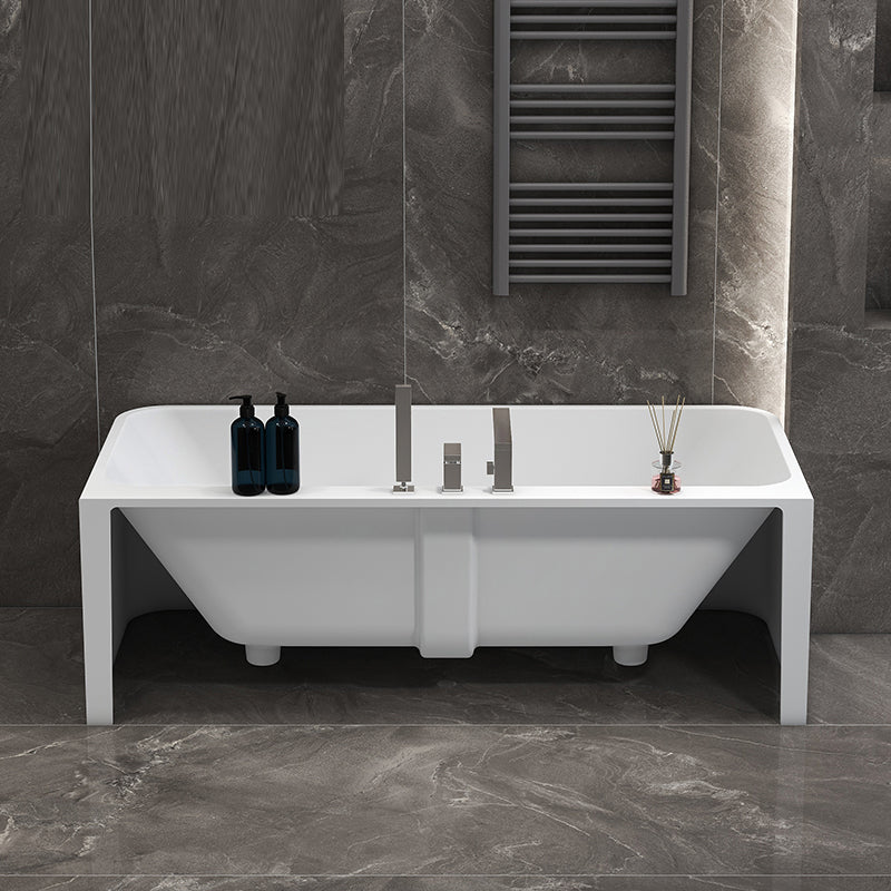 Modern Style Stone Soaking Bathtub Rectangle Back to Wall Bathtub Clearhalo 'Bathroom Remodel & Bathroom Fixtures' 'Bathtubs' 'Home Improvement' 'home_improvement' 'home_improvement_bathtubs' 'Showers & Bathtubs' 6775347